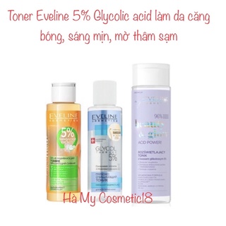 Toner Eveline 5% Glycolic Acid - Glycol Therapy - Beauty Glowgiúp da căng bóng,mịn màng