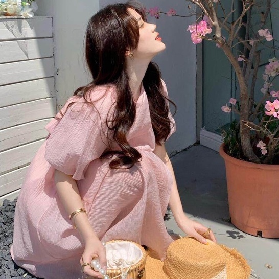 Váy Suông Dáng Dài Siêu Xinh PRETTY CLOSET Đầm Maxi Đi Biển Sang Chảnh Tay Bồng Nơ Sau Mặc Đi Chơi Hay Đi Làm V38