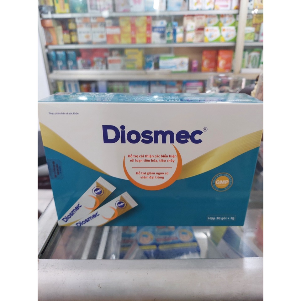 Diosmec - Hỗ trợ cải thiện rối loạn tiêu hóa, tiêu chảy, viêm đại tràng, hộp 30 gói