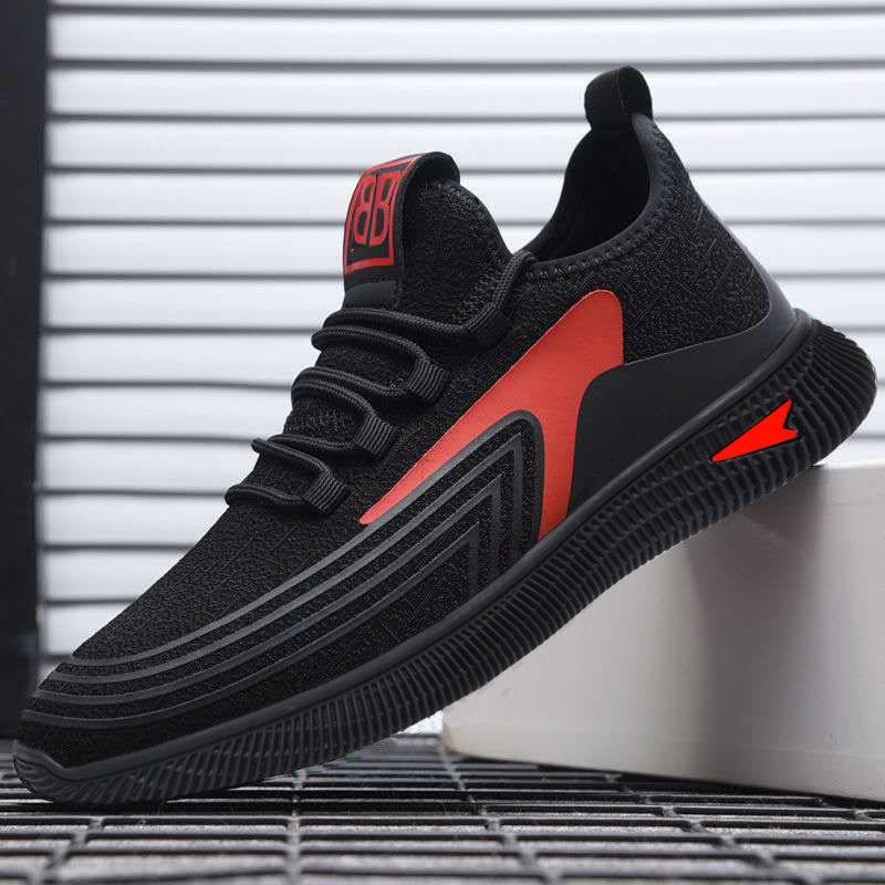 (Xả Kho) Giày thể thao vải nam - BB đen viền đỏ siêu rẻ có 2 màu