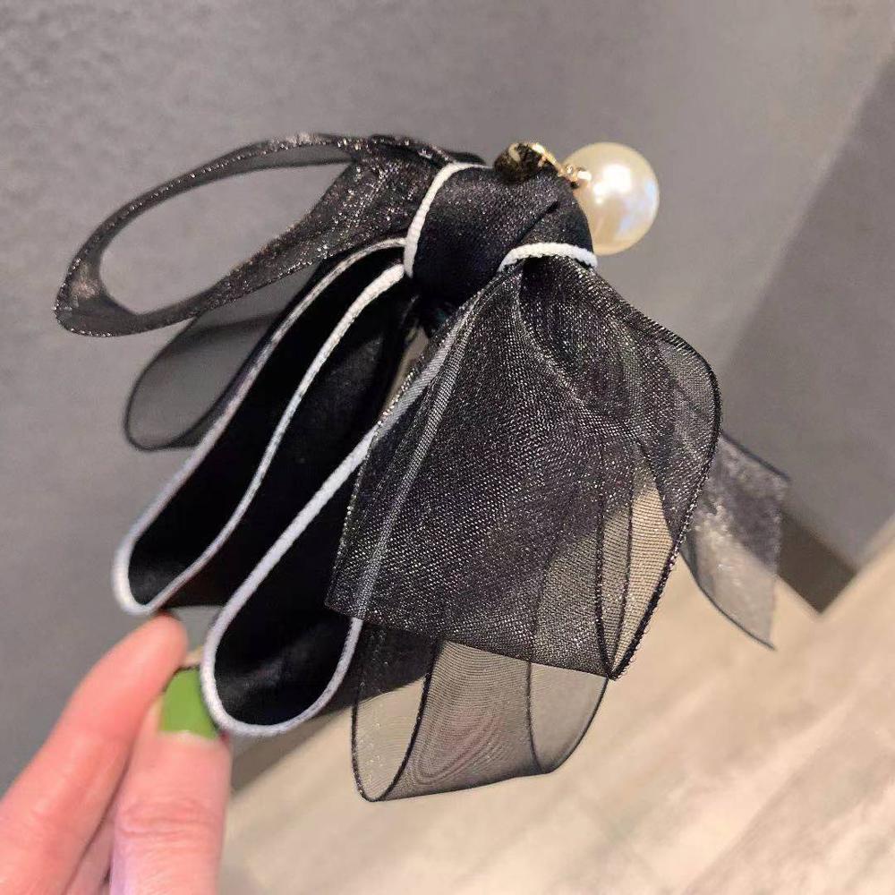 Giá Đỡ Buộc Tóc Đuôi Ngựa Bằng Lưới Màu Trơn Thanh Lịch Cho Nữ