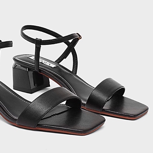 Giày Sandal Nữ Cao Gót Kaleea BK13 Quai Ngang Đế Cao 4,5p