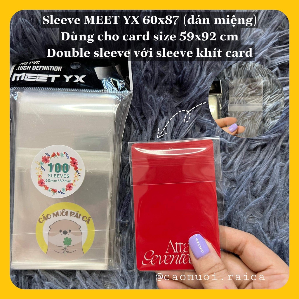[CÓ SẴN] SLEEVE MEET YX DÁN MIỆNG BẢO VỆ CARD - Cáo nuôi rái cá