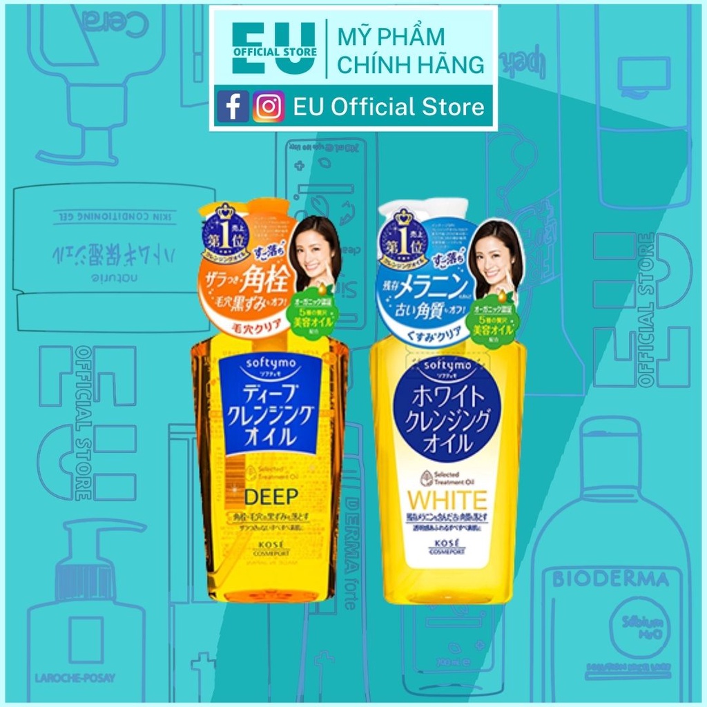 Dầu Tẩy Trang Kose Softymo White Cleansing Oil 230ml  Nhật Bản