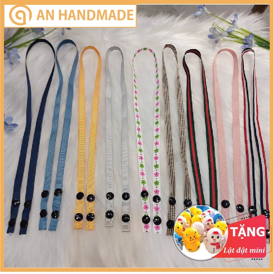 Dây đeo khẩu trang cúc bấm đơn giản cho trẻ em, người lớn