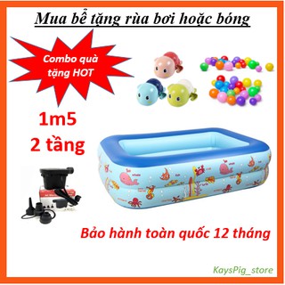 Bể bơi phao trẻ em [HÀNG LOẠI I] phao bơi cho bé 1m5 - 2 tầng, hàng dày xịn,co dãn cực tốt,bao quăng quật
