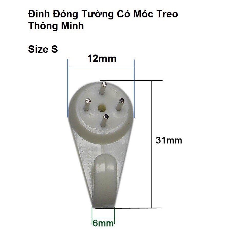 Đinh Đóng Tường Có Móc Treo Đồ Thông Minh - Đinh Đóng Thông Minh Không Cần Khoan Tường - Móc Treo Đồ Tiện Dụng