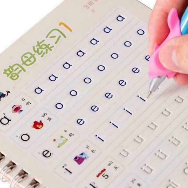 Combo 3 sách luyện chữ, số, và vẽ con vật thông minh tự xóa kèm bút viết và 4 ruột...
