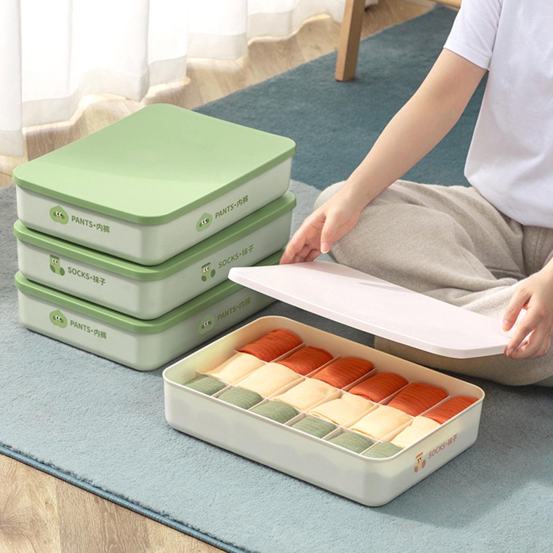 Hộp Đựng Đồ Lót / Vớ Có Nắp Đậy Tiện Dụng Cho Gia Đình Ốp
