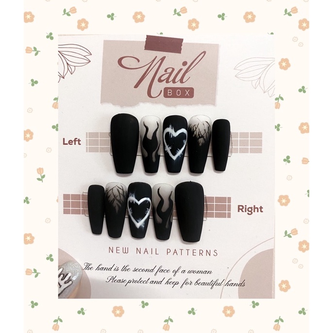 Nailbox móng úp thiết kế màu đen nhám