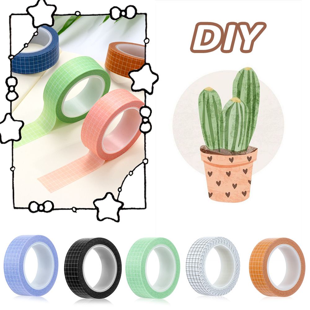 Cuộn băng keo washi nhiều màu dài 10m dùng trang trí sổ tay DIY
