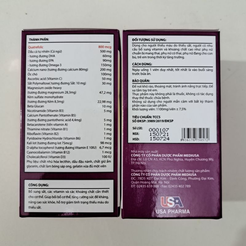 Viên uống PRONATAL DHA _ Bổ sung acid folic, các acid amin bồi bổ cơ thể_Hộp 30 viên