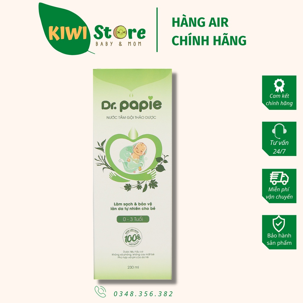 Sữa tắm thảo dược Dr papie cho bé sơ sinh