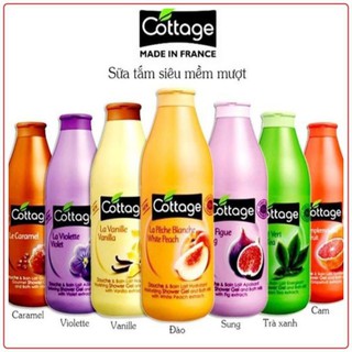 Sữa tắm dưỡng thể / cottage /sữa tắm trắng da cottage 750ml của pháp ⓨⓞ