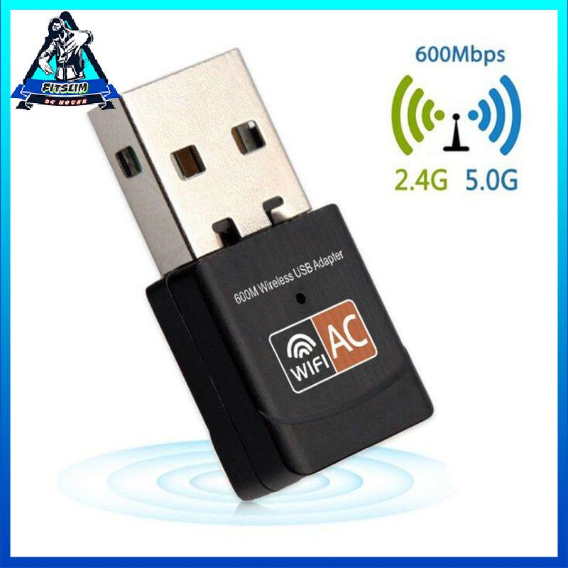 [Fitslim] USB Wifi Adapter 600Mbps Wifi Adapter Antenna USB Ethernet PC Wi-Fi Adapter