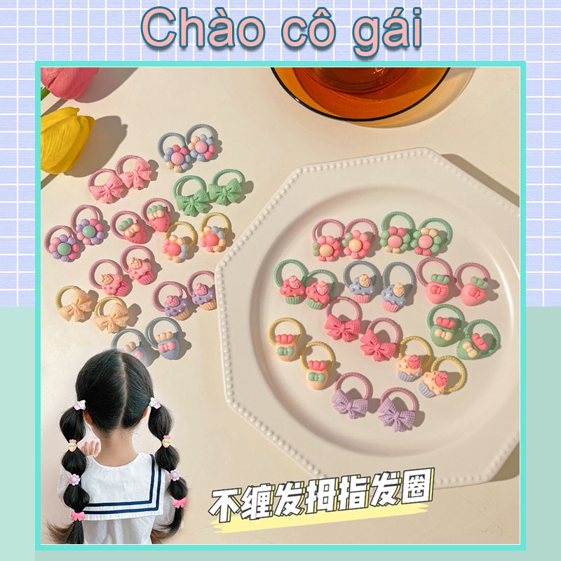 Set 40 Dây Buộc Tóc Phong Cách Hàn Quốc Dễ Thương Thời Trang Cho Bé Gái