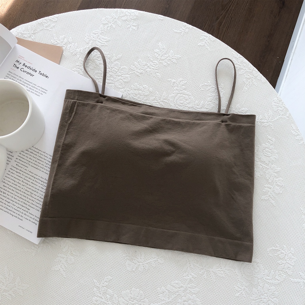 Áo hai dây SUXI màu sắc đơn giản quyến rũ cho nữ