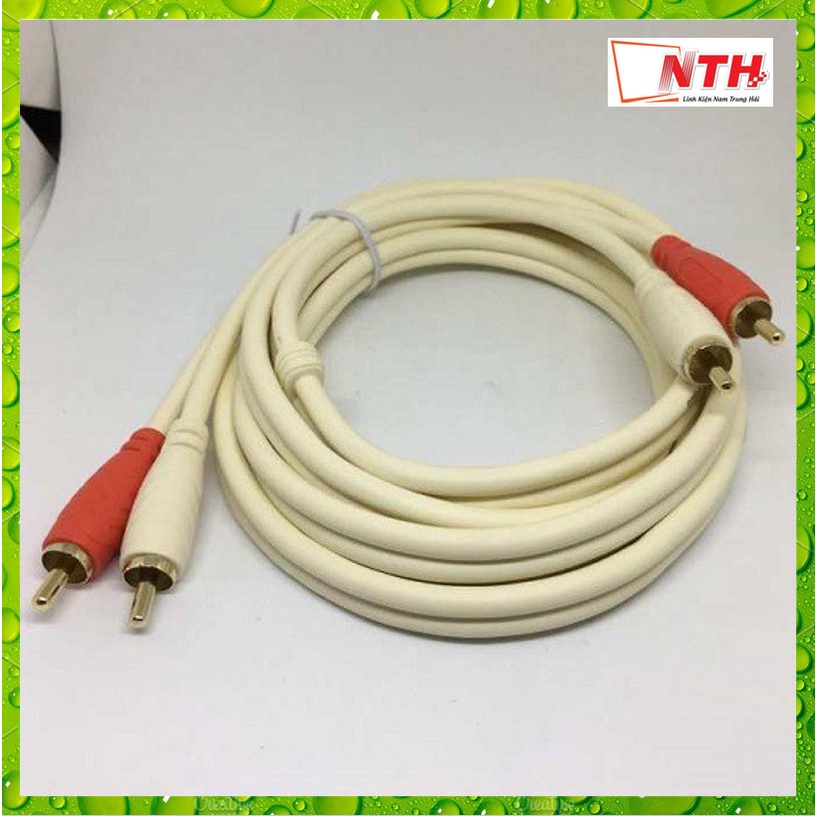 Cáp Nối Dài Dây Loa 2 Đầu AV Bông Sen Ra 2 Đầu AV Bông Sen  Dài 1.5M 1.8M 3M 5M 10M - Dây Trắng Loại Xịn