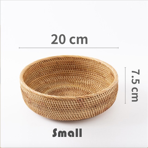 Rổ mây size nhỏ đựng đồ nhiều kích thước - Bát mây guột decor trang trí chụp hình - Rattan Bowl