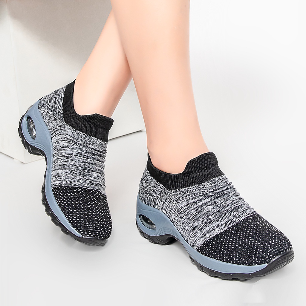 Giày thể thao nữ sneaker độn đế đẹp màu trắng siêu nhẹ chất liệu vải cho trung niên bảo hành 1 năm N01 TIMAN