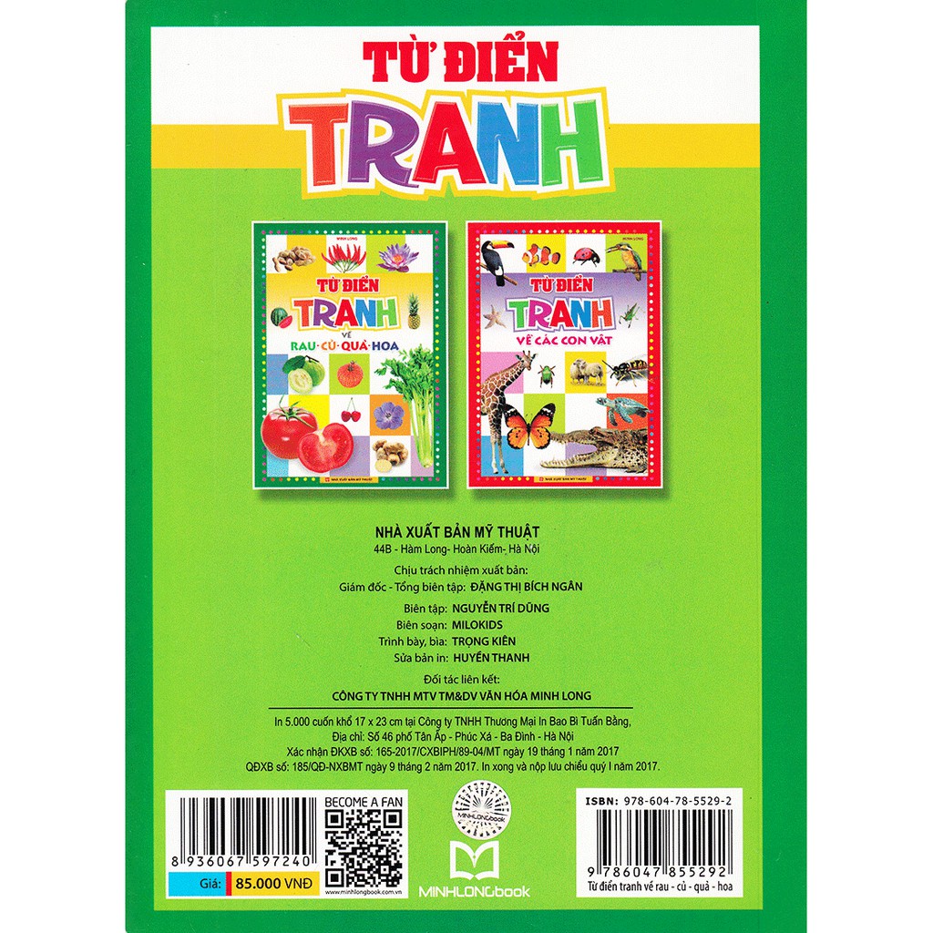 Sách: Từ Điển Tranh Về Rau Củ , Quả, Hoa B85 ( bìa cứng ) TSMN