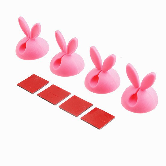 Set 4 Kẹp Giữ Dây Cáp Hình Thỏ Dễ Thương