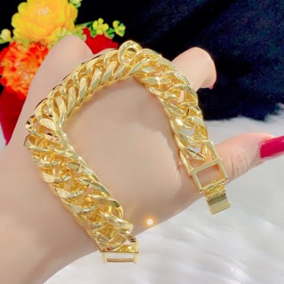Lắc tay nam kiểu xích chất hợp kim xi vàng 24