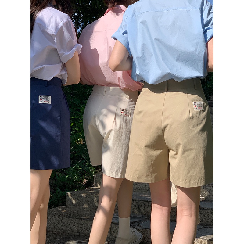 Quần Short Ống Rộng Lưng Cao Phong Cách Retro Mùa Hè 51838