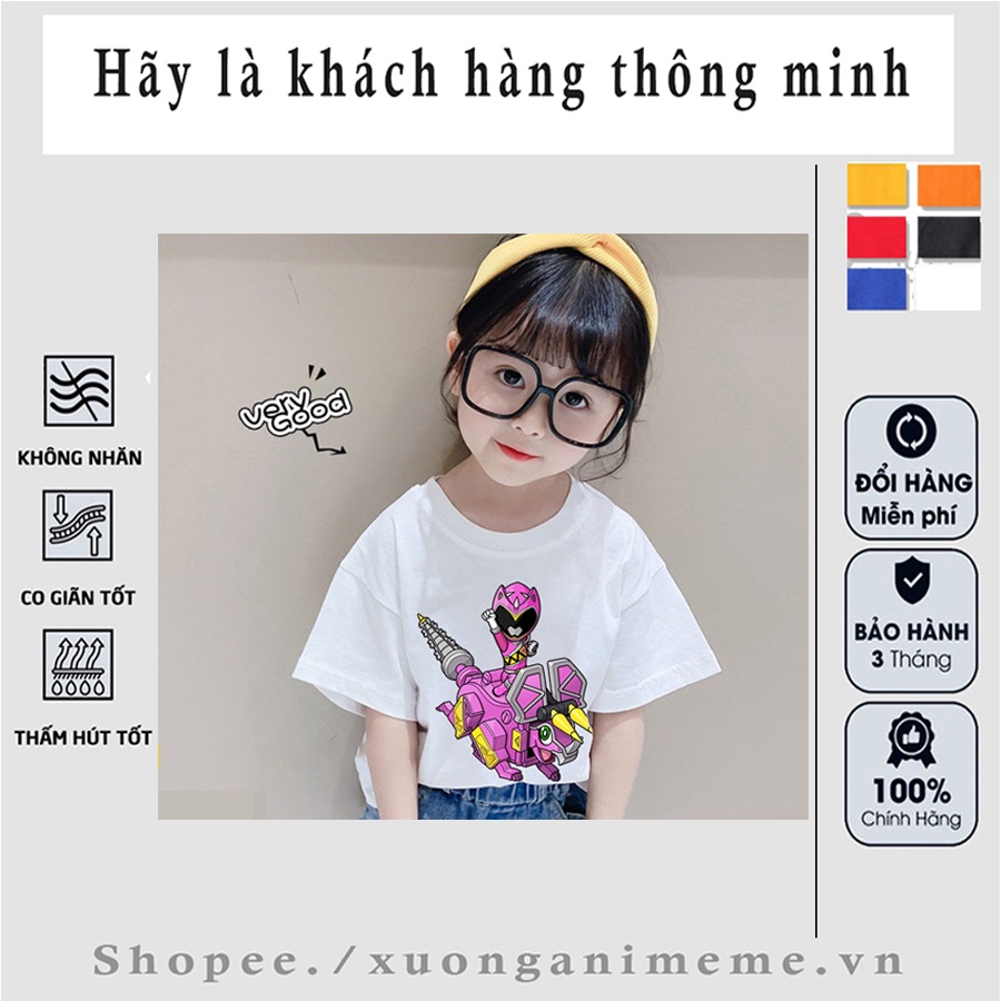 HOT Áo thun trẻ em in hình hoạt hình 5 anh em siêu nhân gao deka hồng