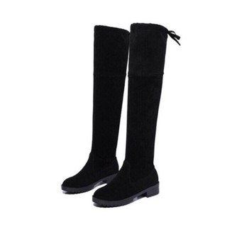 FREESHIP_ Bốt đùi bệt đế 3cm có dây buộc - kèm ảnh thật KHOGIAYPHUONGLINH