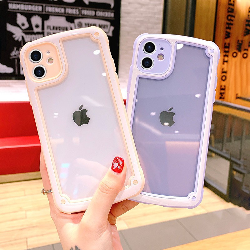 Transparent Ốp iPhone 12 Pro Max Clear Case 12 Mini Shockproof Back Cover