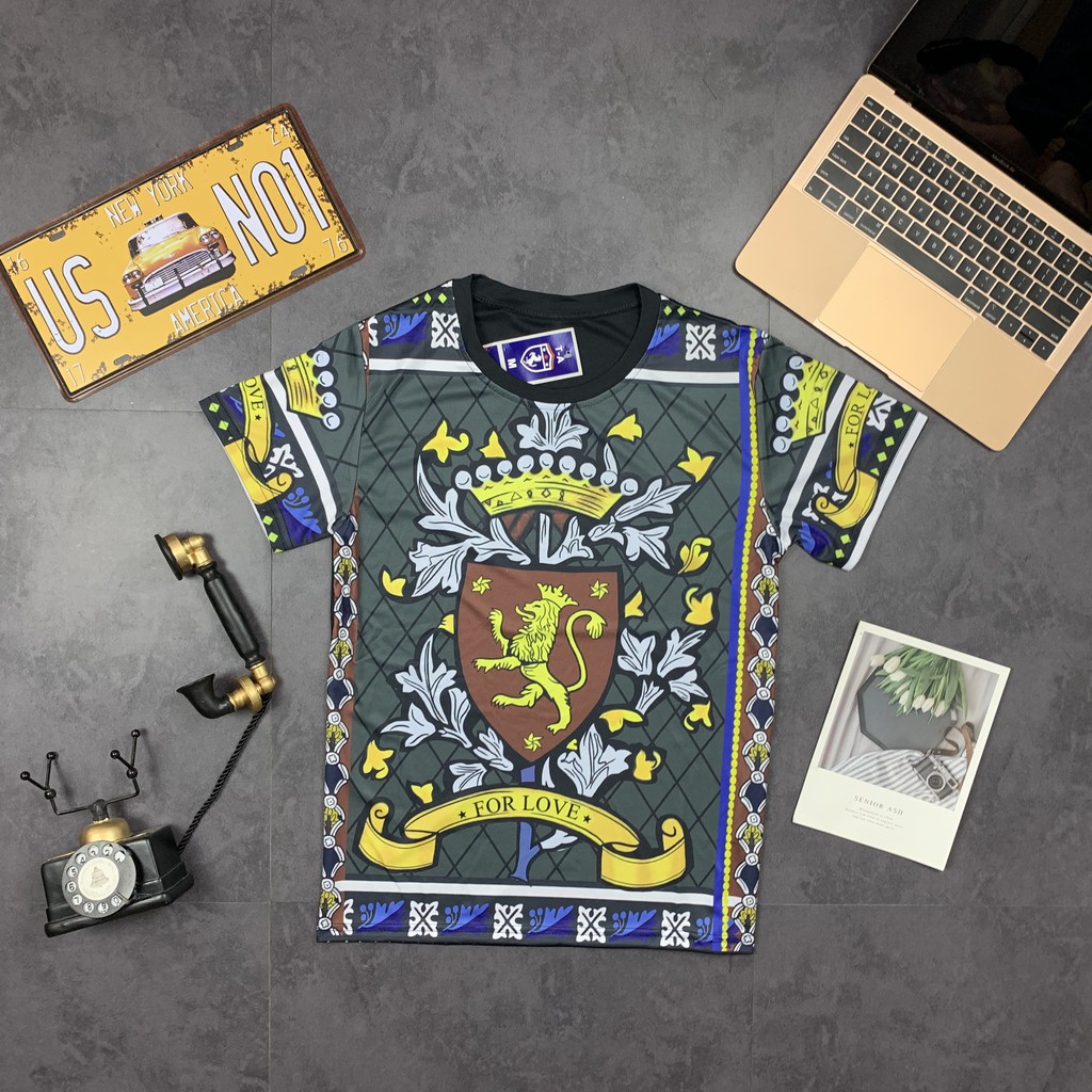 XẢ HÀNG Bộ Hè Nam, Bộ Thun Nam cộc Tay  in 3D Sử Tử Vương Miệng  Chất Liệu Thun Lạnh Mềm Mịn - BN35 - Full Size