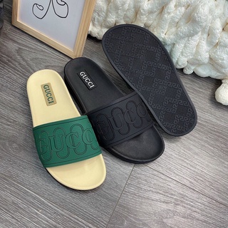 [Ảnh/Video Thật] Dép quai ngang GUCCI dép Unisex nam nữ đế bánh mì chất liệu cao su non GC CHỮ TO