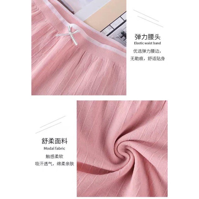 Quần lót nữ cotton gân tăm viền ren LYMIA hộp thiên nga