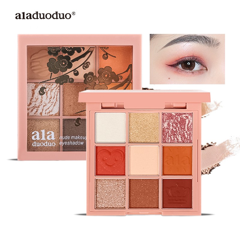 Bảng phấn mắt ALADUODUO 9 màu Shimmer Matte Glitter Eyeshadow Palette