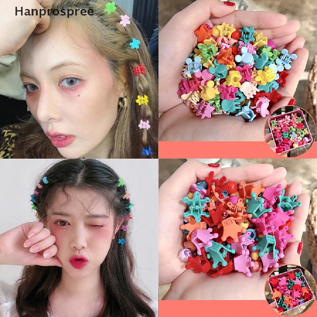 Set 50 Kẹp Tóc Càng Cua Đính Hoa / Thỏ Mini Dễ Thương Cho Bé Gái Tốt