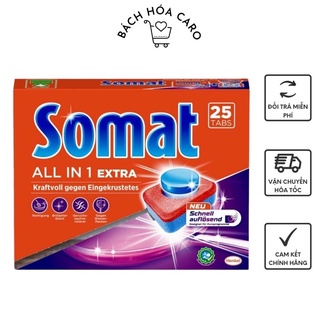 Viên rữa chén bát tổng hợp Somat All in one hộp 25 viên, của Đức