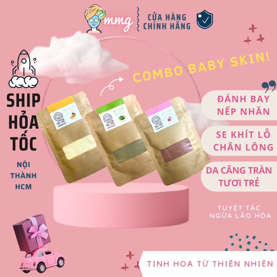 Combo Mặt nạ bột Baby Skin MMG Ngừa lão hóa (Handmade)