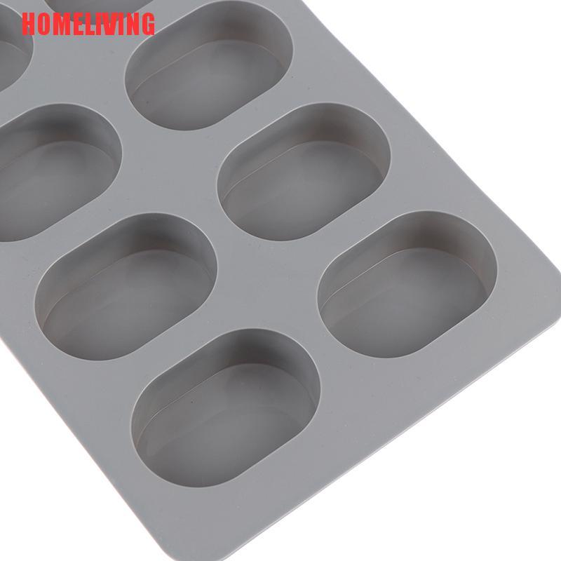 Khuôn Silicone Tạo Hình Làm Xà Phòng Hình Oval 8 Lỗ