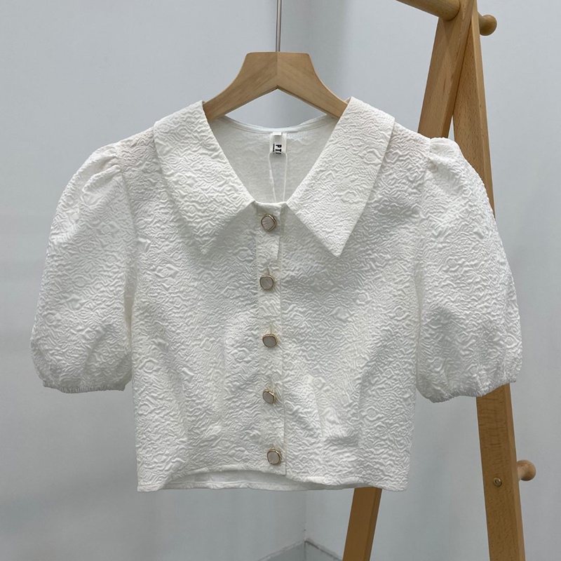 SUXI Áo Sơ Mi Tay Phồng Ngắn Màu Sắc Thời Trang Mùa Hè Phong Cách Hàn Quốc Cho Nữ