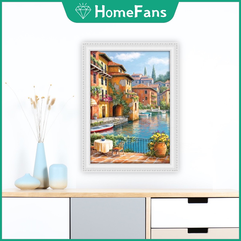 Tranh Đính Đá 5D Tự Làm Hình Tháp Eiffel Trang Trí Nhà Cửa 30x40cm/40x50cm