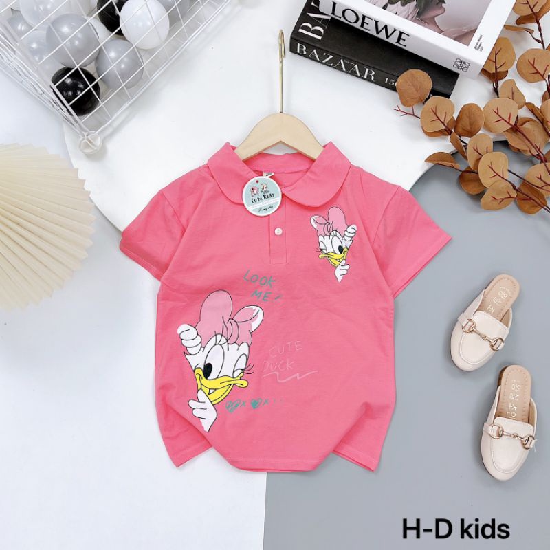 Áo phông có cổ bé gái cute kids donal