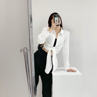 (LOẠI 1) Set áo trắng cột eo
