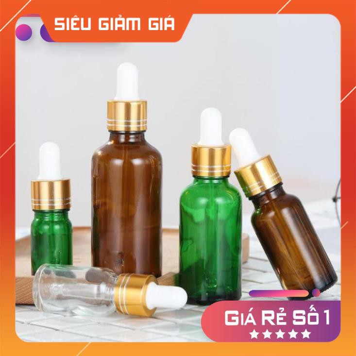 Lọ Chiết Serum ❤ [30ml] Lọ đựng tinh dầu bóp giọt khoen vàng rỗng , lọ chiết serum , phụ kiện du lịch