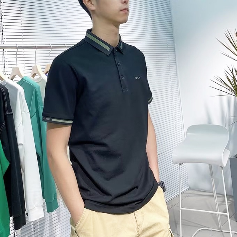Áo polo Tay Ngắn Màu Sắc Đơn Giản Phong Cách Hàn Quốc Thời Trang Mùa Hè Cho Nam