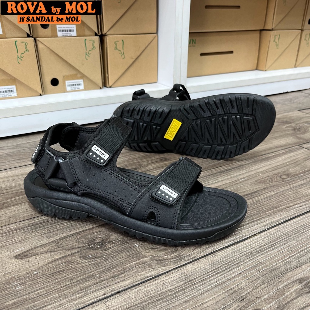 Giày Sandal Nam Hiệu Rova Quai Da Microfiber Siêu Bền Đi Làm Đi Học Mã RV972