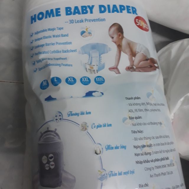 Bỉm quần Home baby diaper (100 miếng size l )1