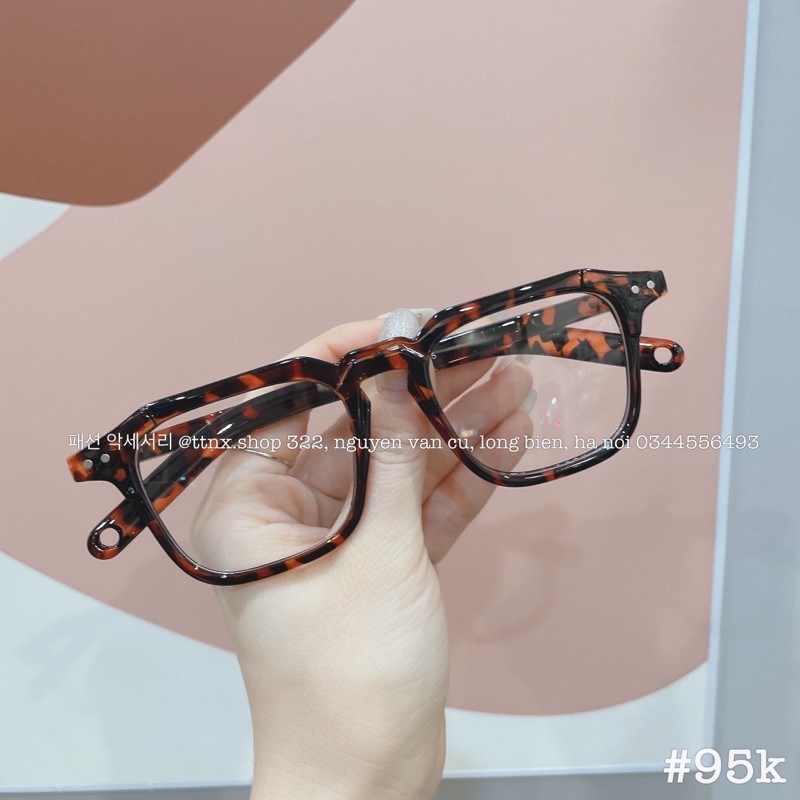 KÍNH GỌNG VUÔNG MÀU ĐEN VÀ DA BÁO CAO CẤP FREESHIP