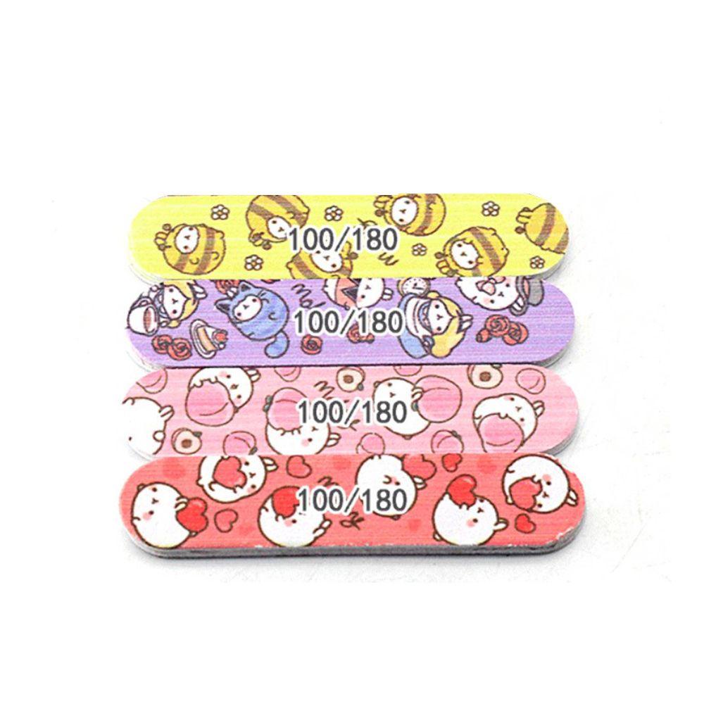 AROMA Bộ 10 Cây Dũa Móng Tay 100 / 180 Grit Họa Tiết Hoạt Hình