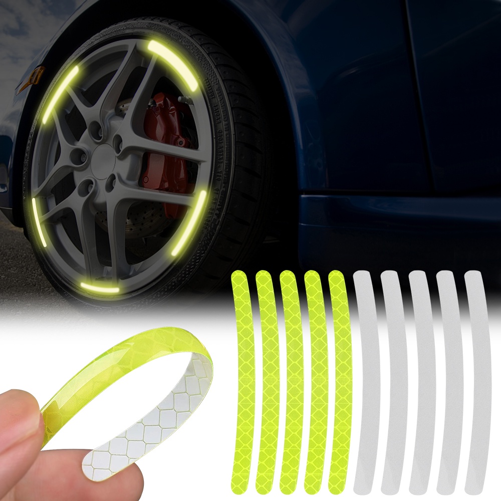 Set 20 Miếng Dán Phản Quang Dùng Trang Trí Bánh Xe Hơi / Xe Máy Tiện Dụng
